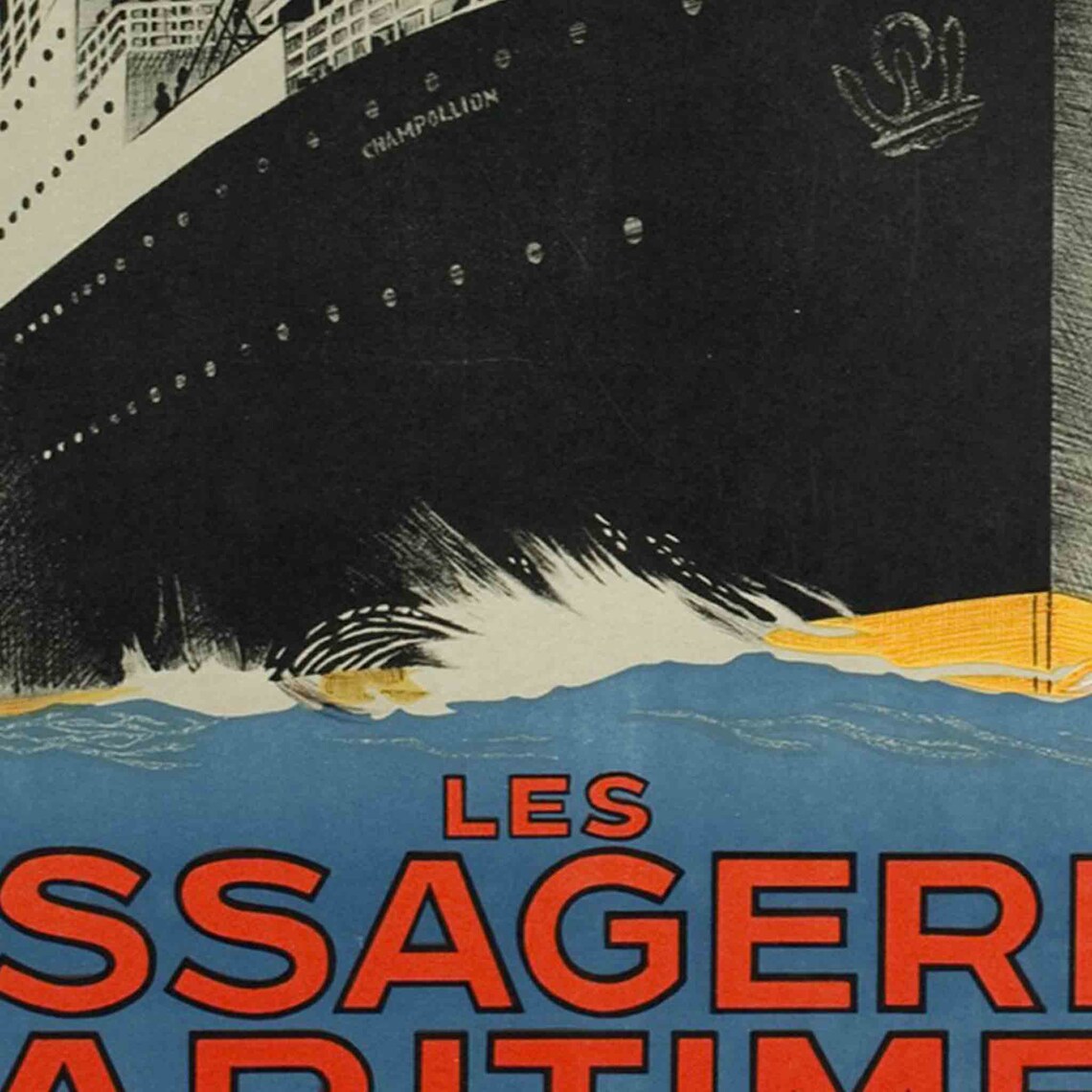 Messageries Maritimes Ocean Liner World Tour Vintage Cruise Poster - Image 2