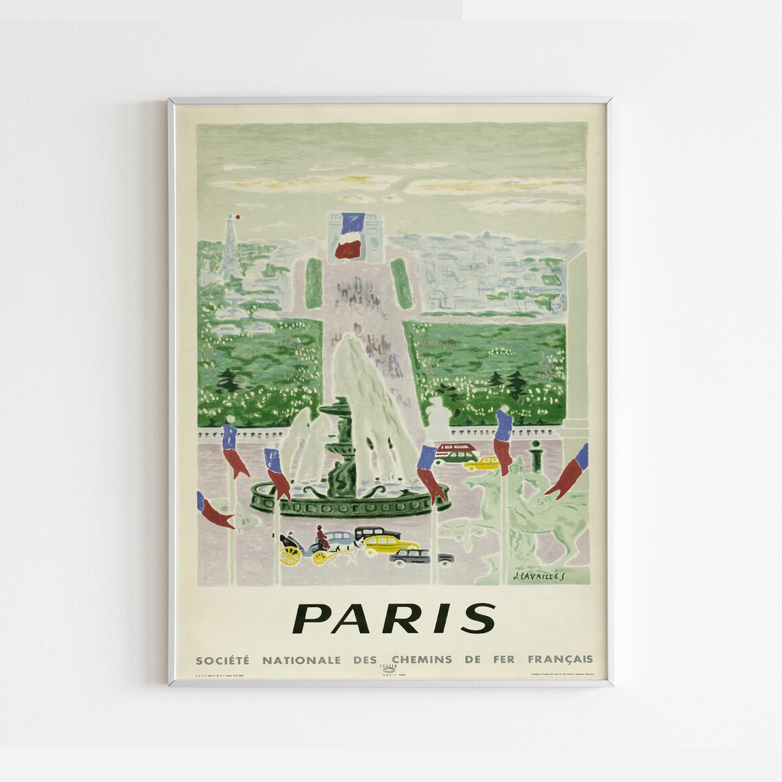 Paris France Travel Poster, Arc De Triomphe