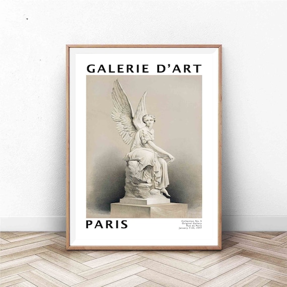 Paris Galerie d Art Winged Victory Marble Statue Exhibition Poster