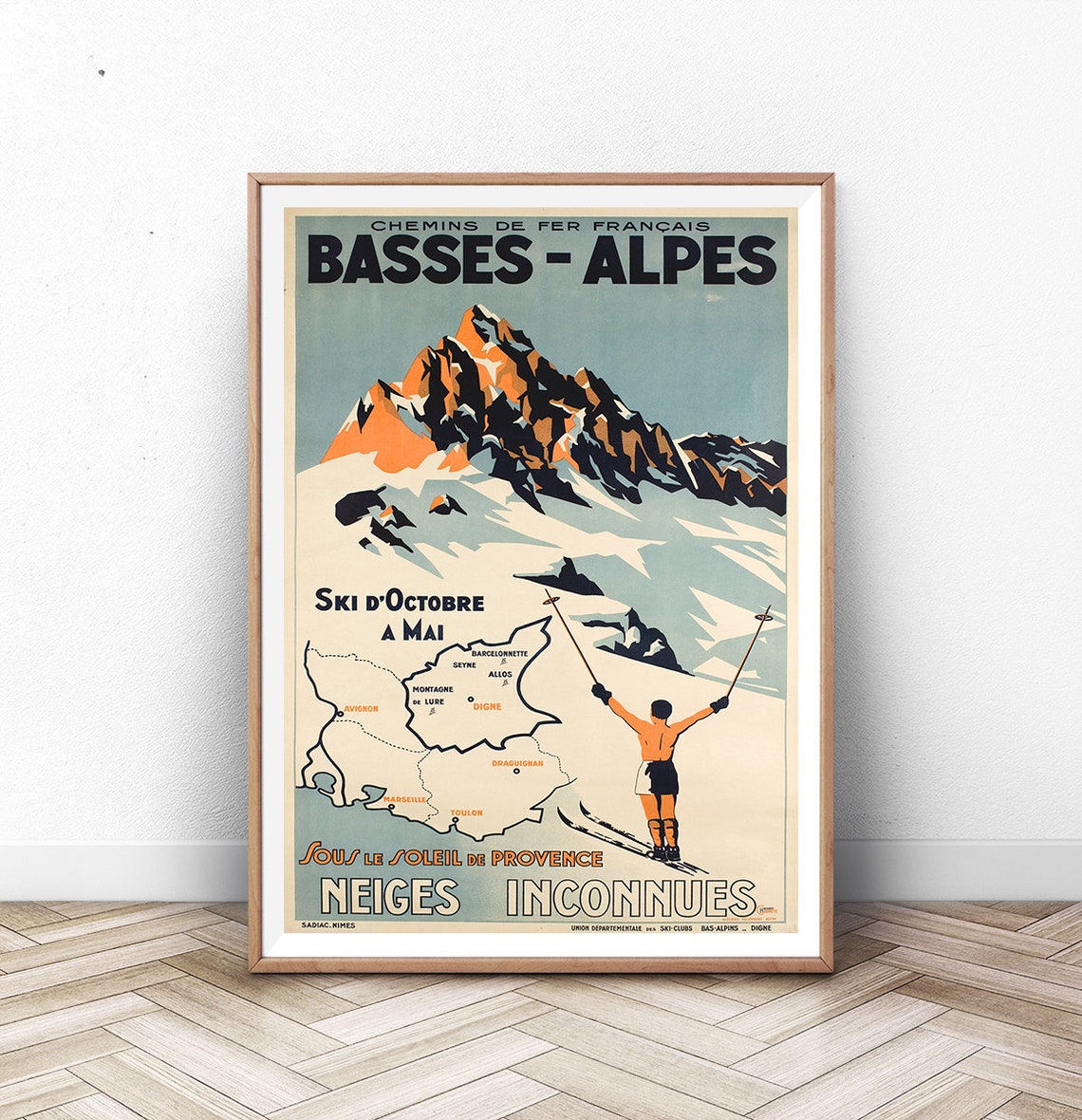 Ski Poster Ski Print Swiss Travel Art Switzerland Ski Poster Sports Retro Decor France Suisse Europe European Travel Skiing Poster