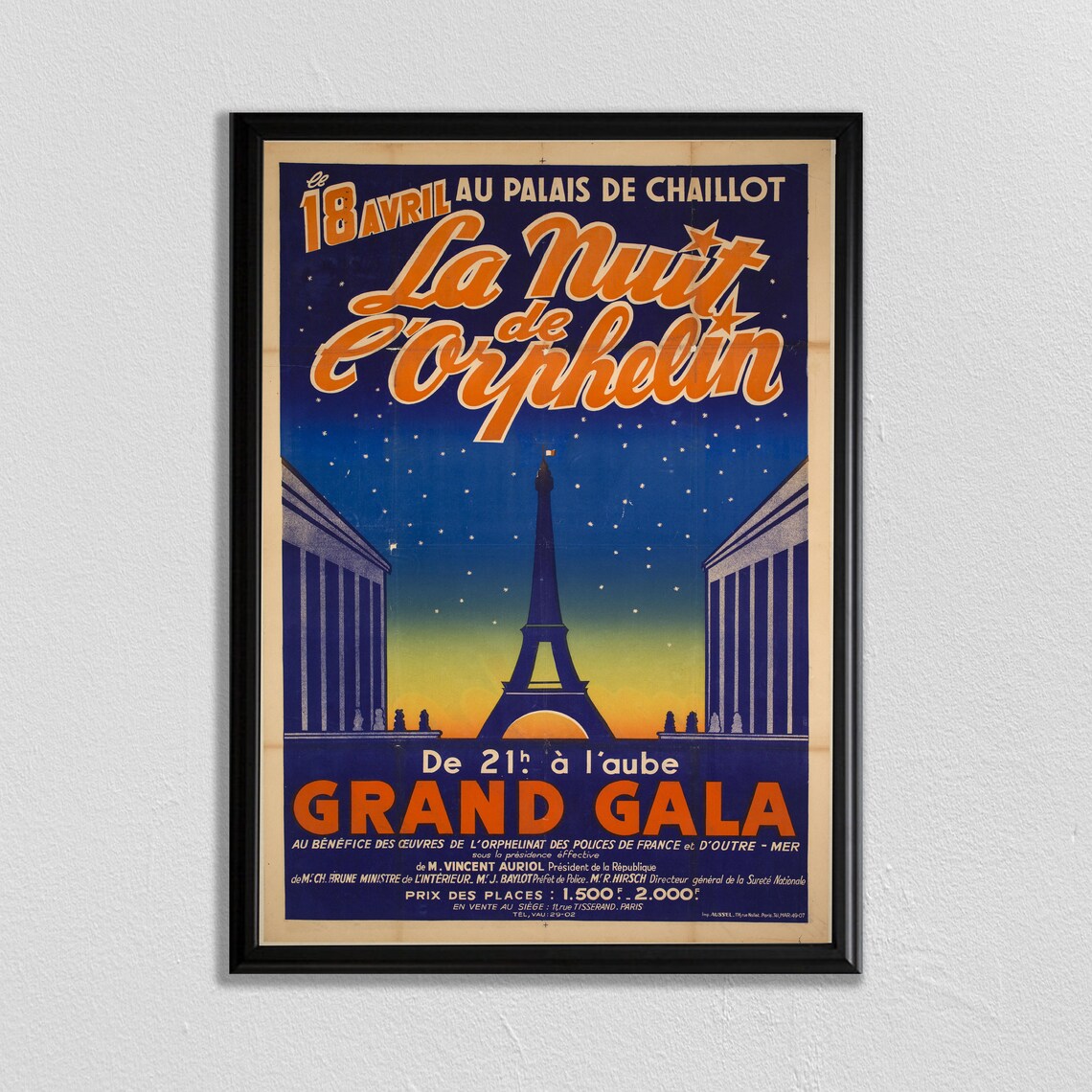 Eiffel Tower Vintage Paris Travel Poster Art