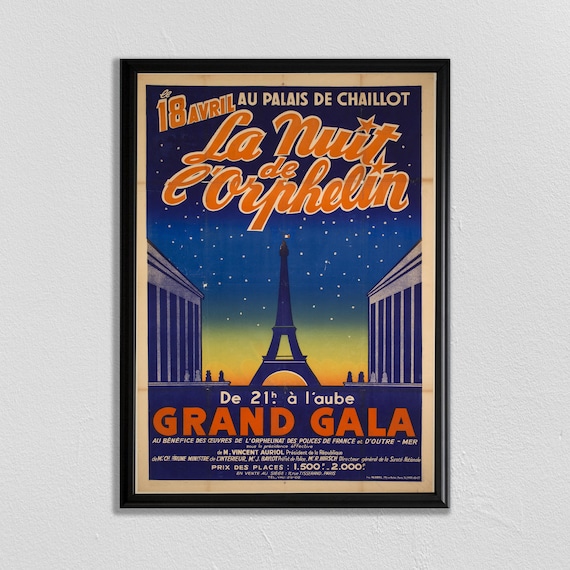 Eiffel Tower Vintage Paris Travel Poster Art