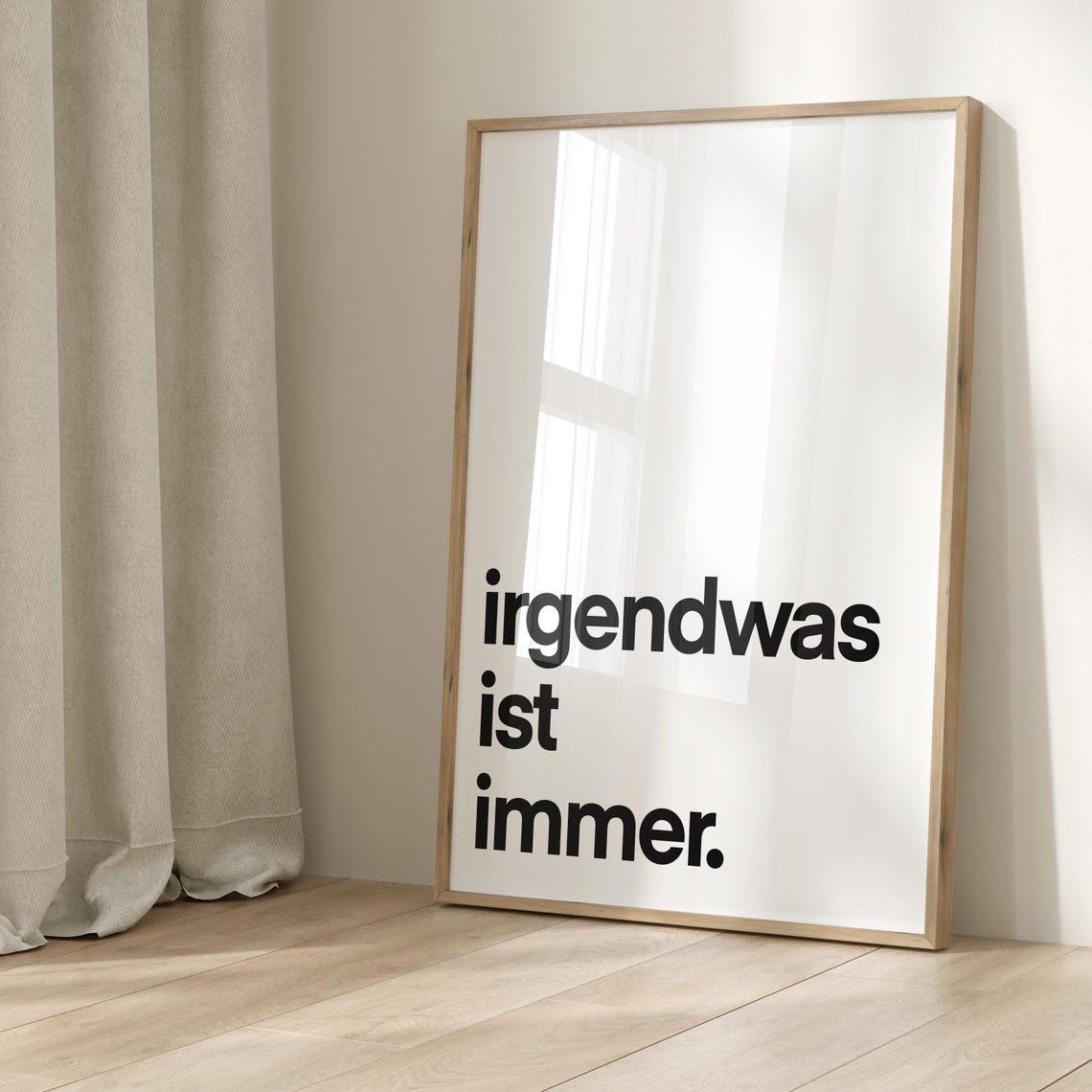 Irgendwas Ist Immer Pink Red German Saying Quote Typography Poster - Image 3