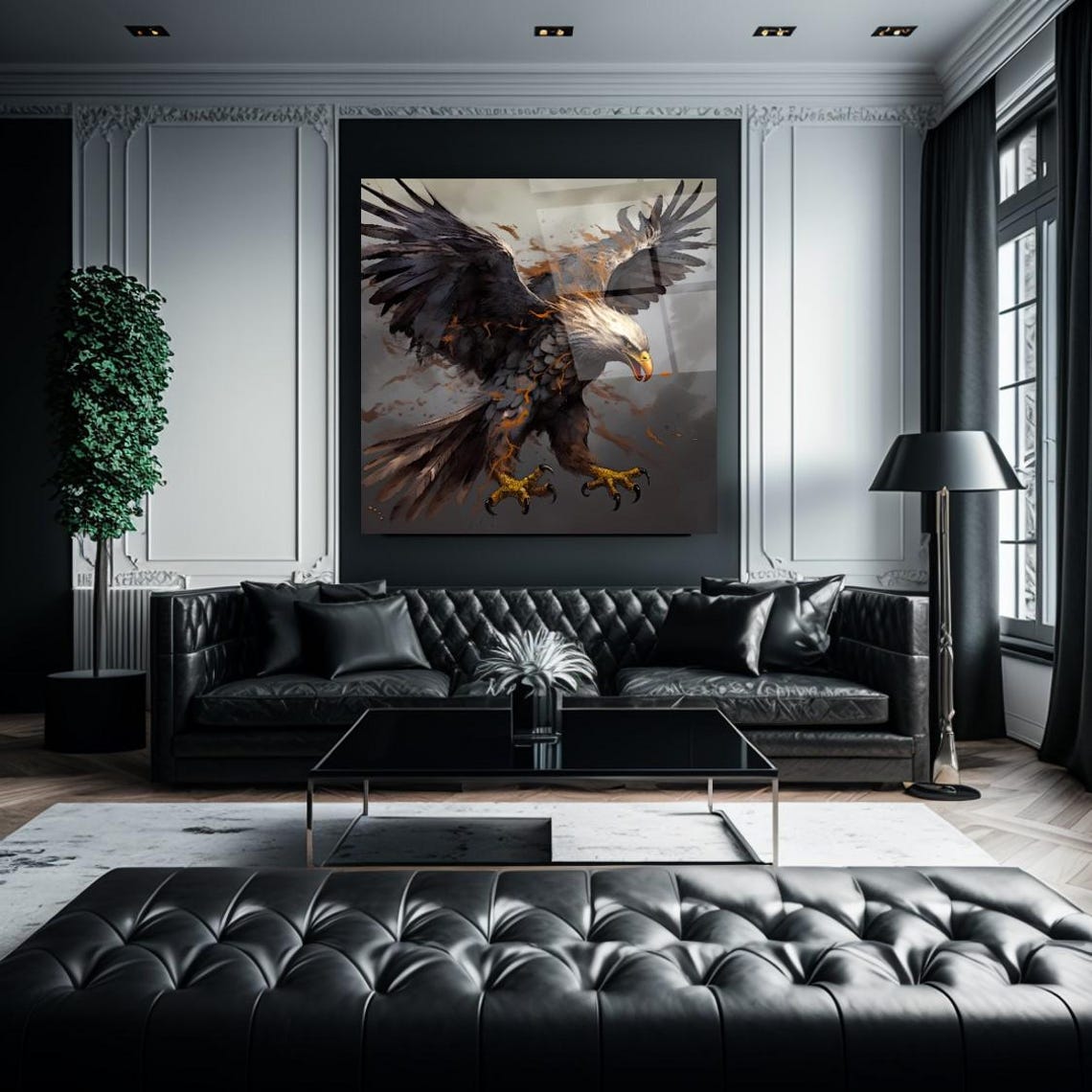 Majestic Bald Eagle Diving with Extended Talons Attack Pose Wall Art