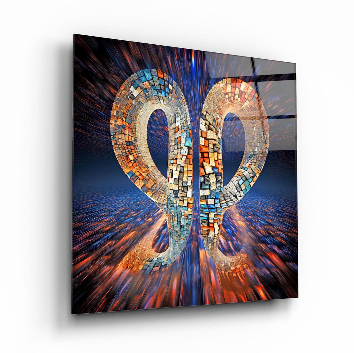 Abstract Infinity Loop Wall Art Tempered Glass Print Modern Abstract Wall Decor Luxury Glass Wall Art For Home And Office - Image 2