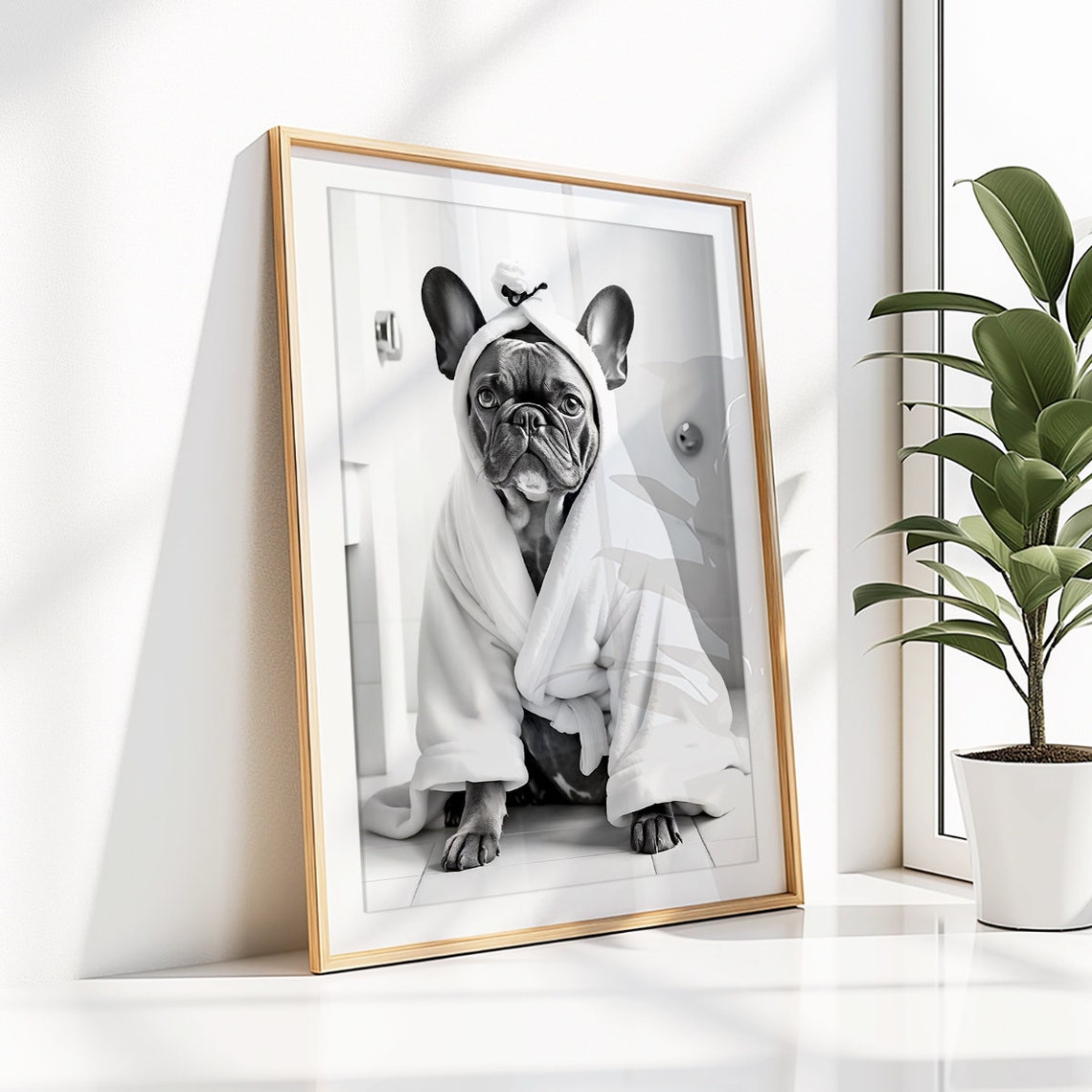 French Bulldog Wall Art Frenchie Poster Funny Bathroom Decor French Bulldog Print Frenchie Toilet Print Dog Gift - Image 3