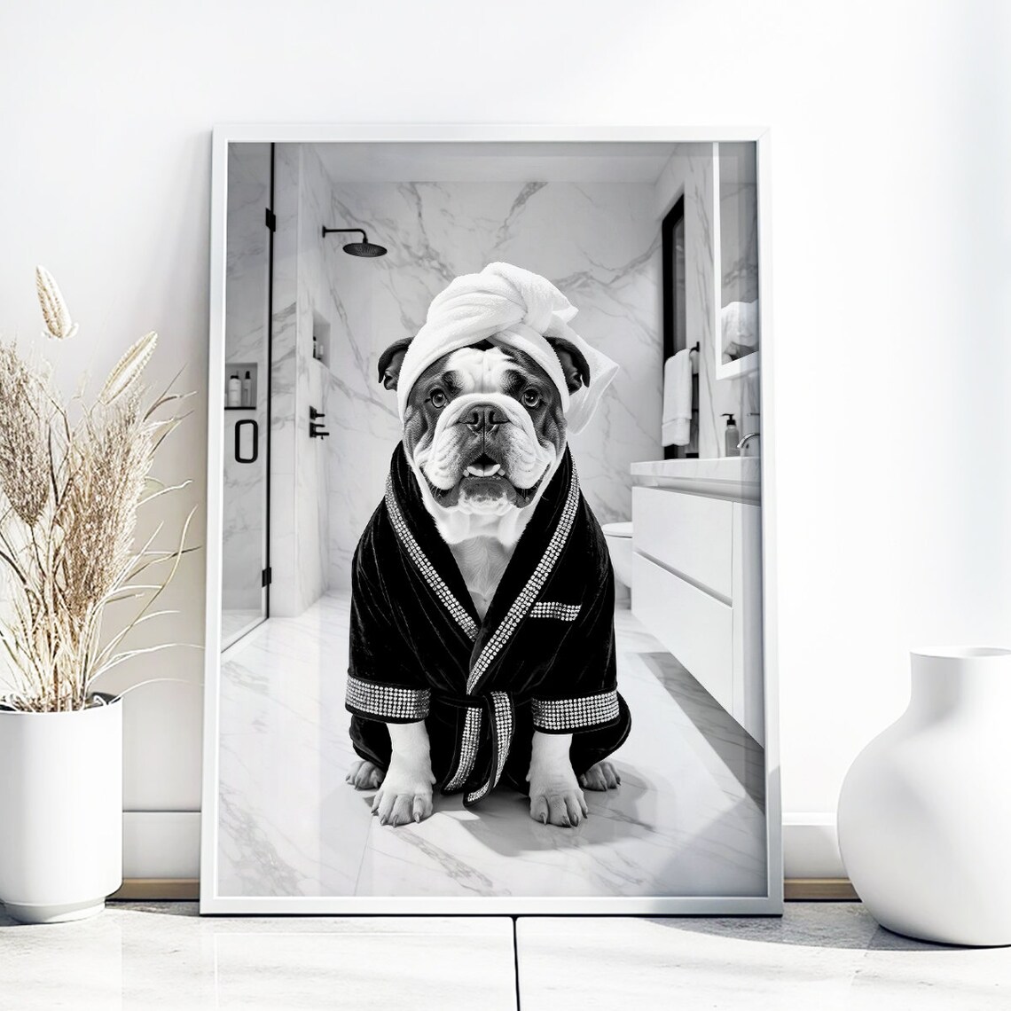 English Bulldog Funny Bathroom Decor, Poster - Image 5