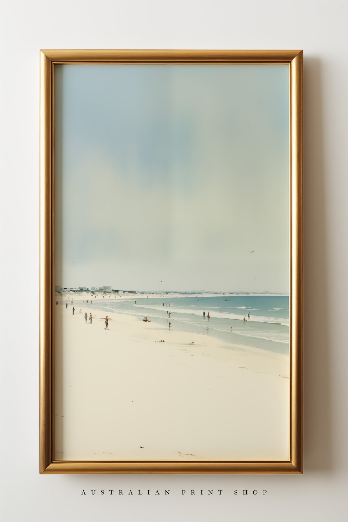 Australian Beach Seascape Art Print, Neutral Coastline - Image 4