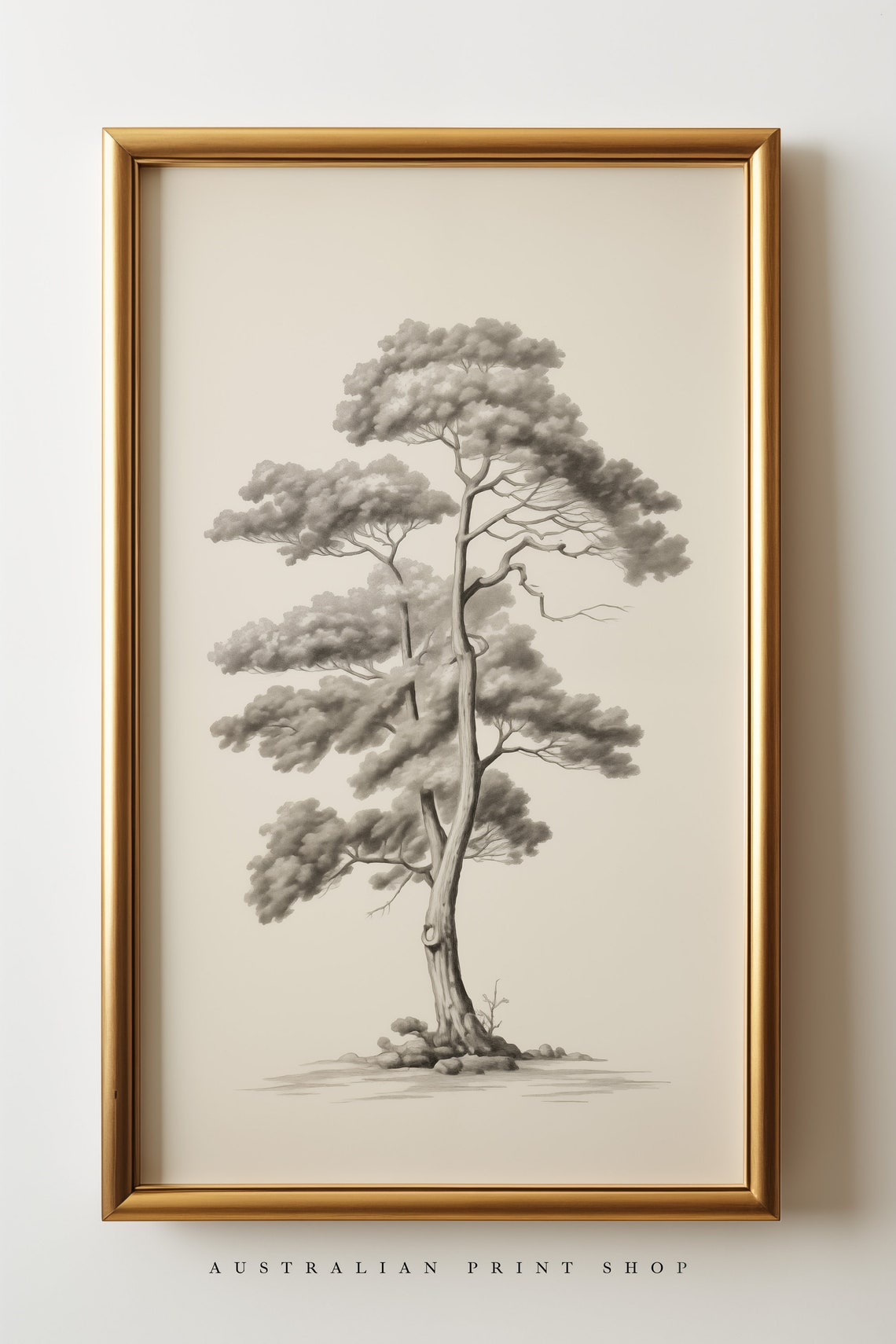 Minimalist Tree Sketch Print Vintage Tree Etching Art Neutral Line Drawing Art Fine Line Art - Image 2