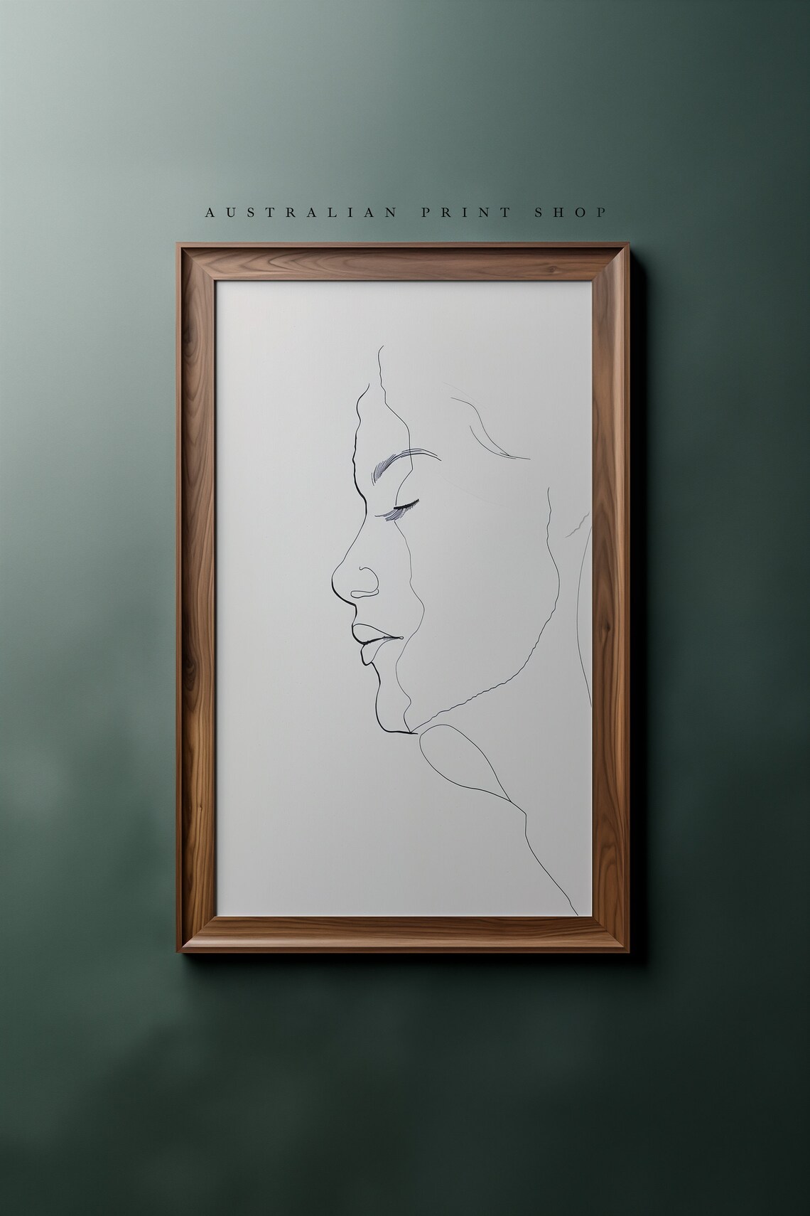 Woman Line Drawing Minimalist Profile Elegant Black White Poster - Image 3