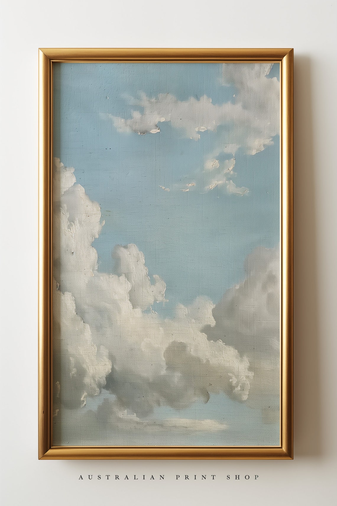 Neutral Cloud Painting Vintage Cloud Print Muted Sky Print Nursery Art Country Farm Art - Image 5