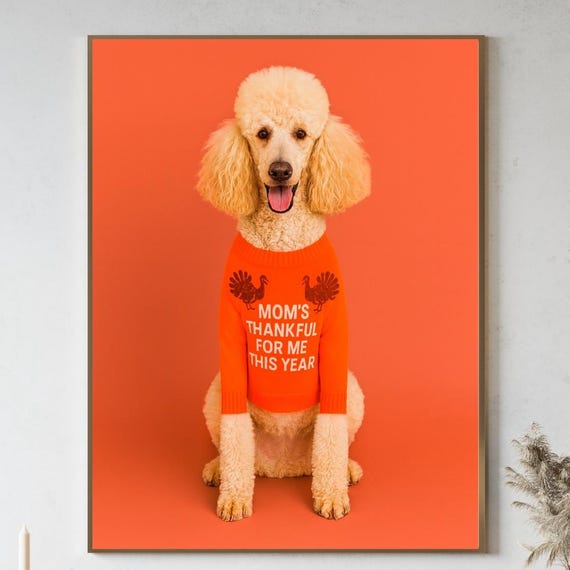 Poodle Thanksgiving Wall Art Mom Gift Photography Printnursery Room Decor Poster For Poodles Owners