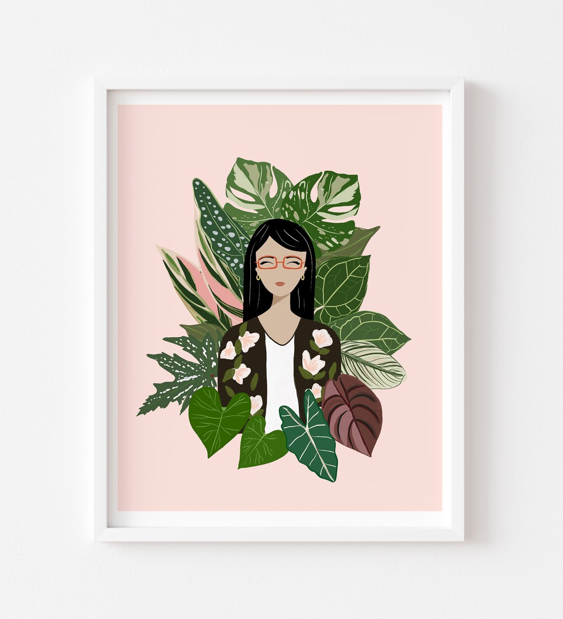 Personalized Plant Lady Portrait Art Print - Image 3