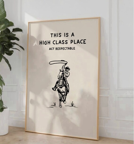 Western Cowboy Minimalist Art Print, Wild West