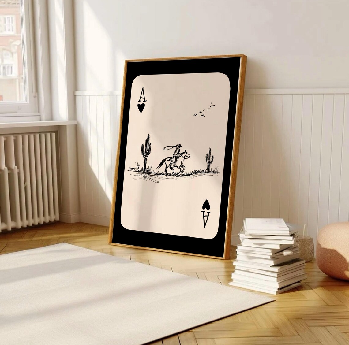 Western Cowboy Playing Card, Retro Rodeo Art Print - Image 2