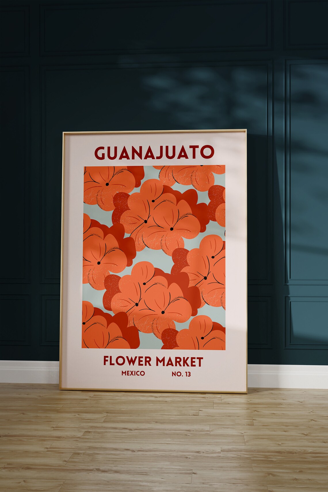 Guanajuato Mexico Flower Market Orange Floral Botanical Poster - Image 2