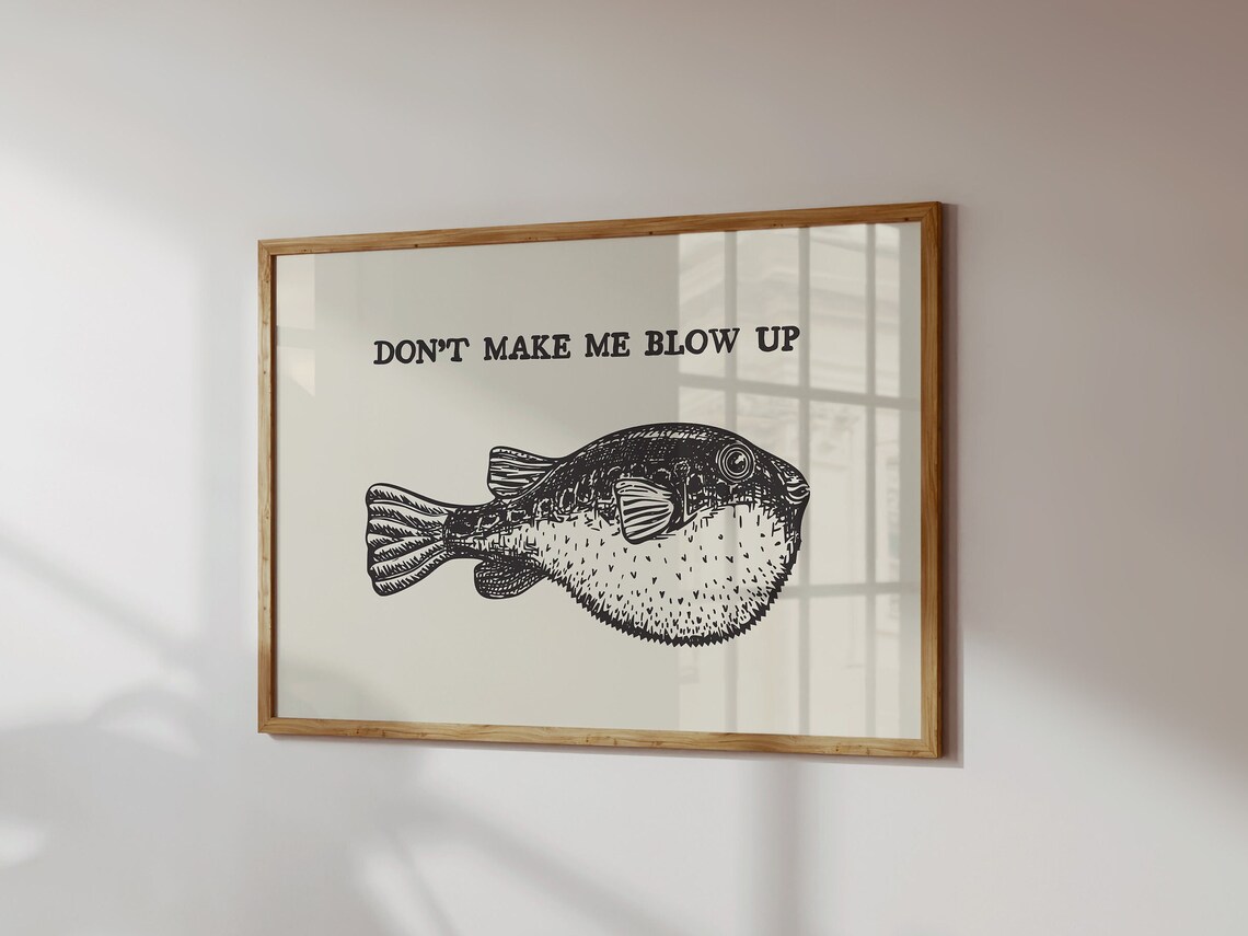 Vintage Blowfish Coastal Beach Quote Art Print - Image 4