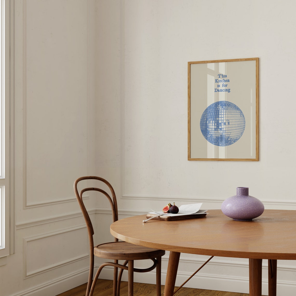This Kitchen Is for Dancing Blue Disco Ball Retro Party Poster - Image 3