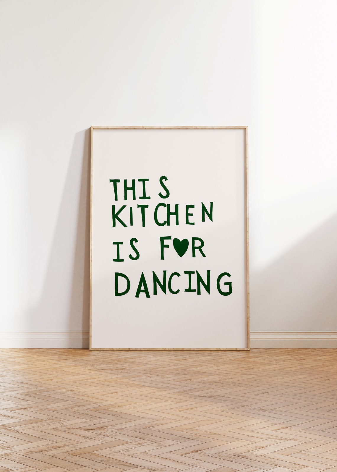 This Kitchen Is For Dancing Green Quote Minimalist Kitchen Poster - Image 3