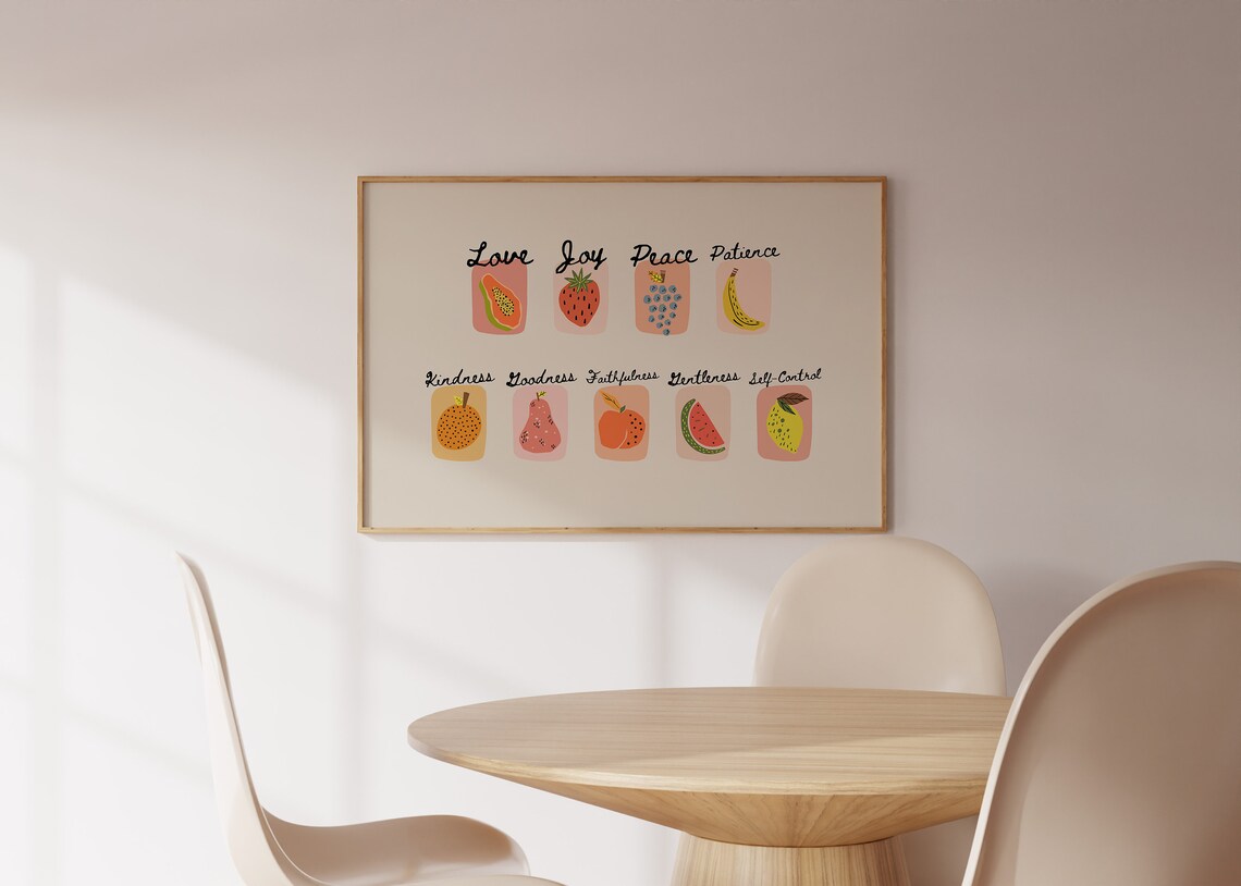 Fruit Of The Spirit Retro Christian Scripture Poster - Image 2
