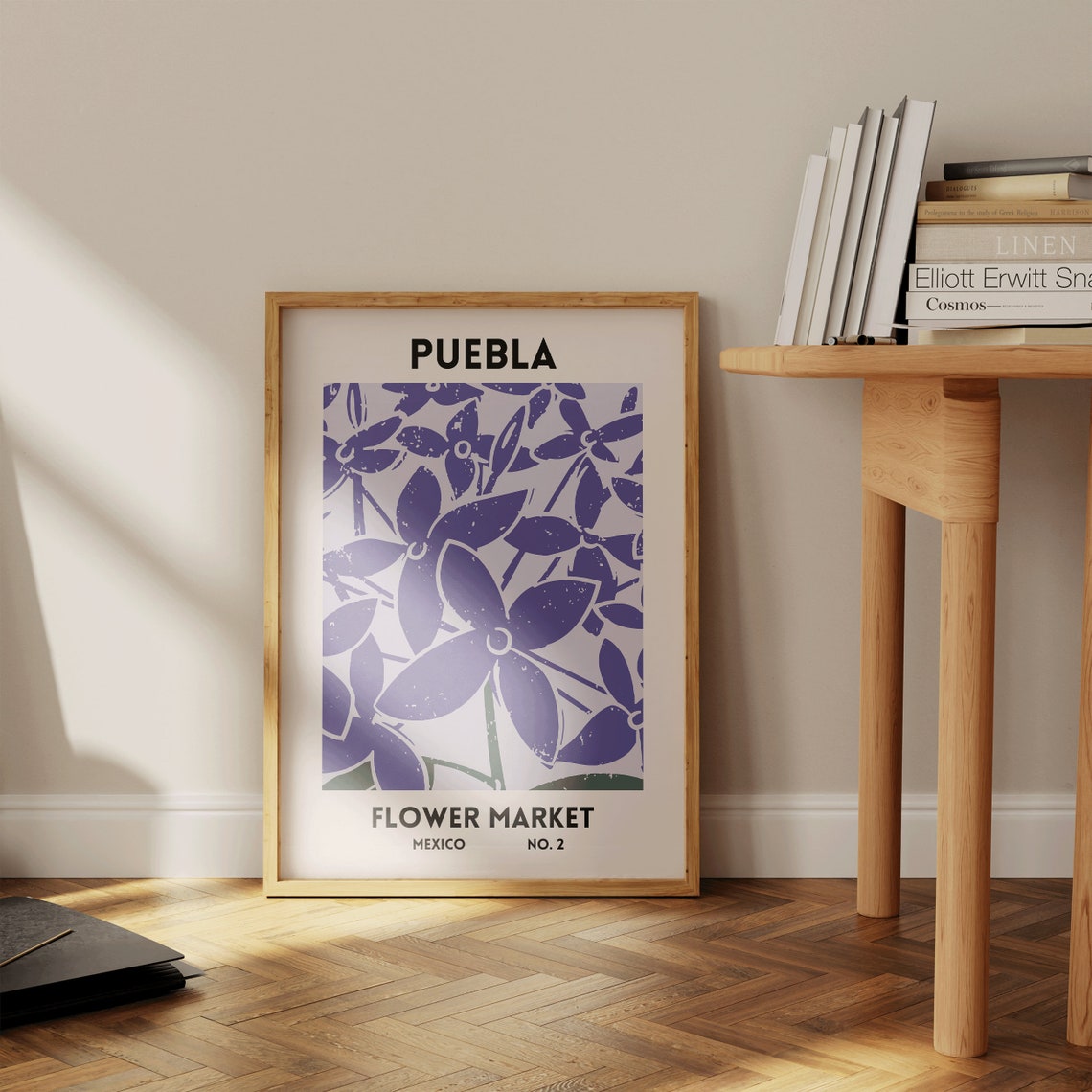 Puebla Mexico Flower Market Purple Botanical Gallery Wall Poster - Image 2