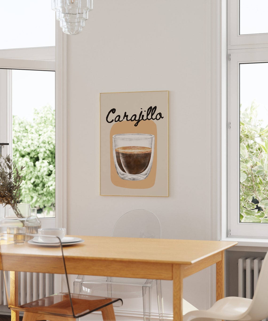 Carajillo Espresso Double Walled Glass Spanish Cafe Script Poster - Image 3
