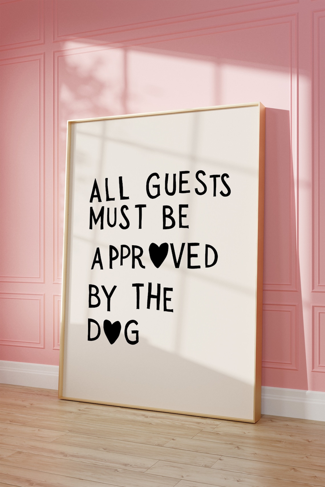 Funny Dog Minimalist Heart Typography Art Print - Image 2