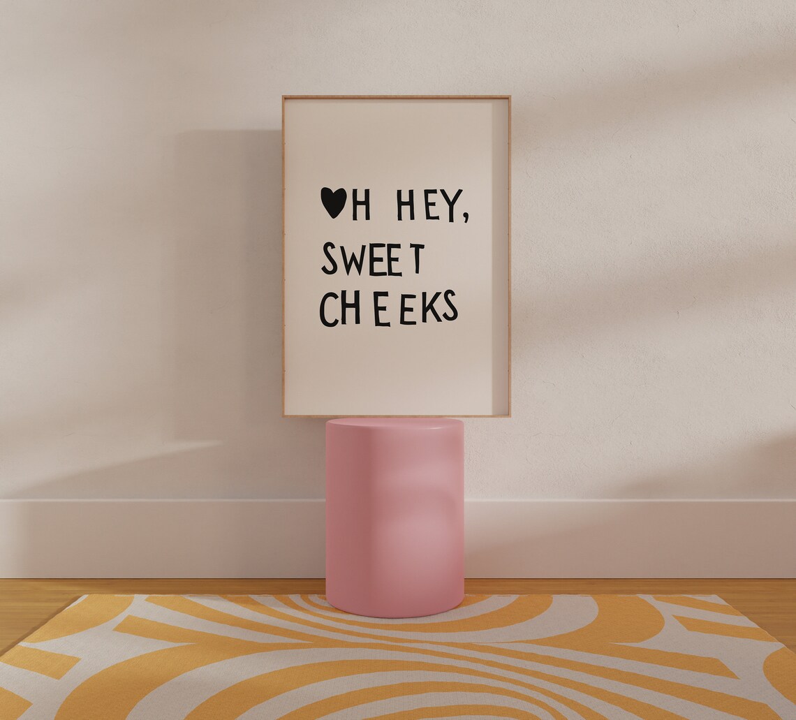 Minimalist Heart Bathroom Quote Art Print - Image 3