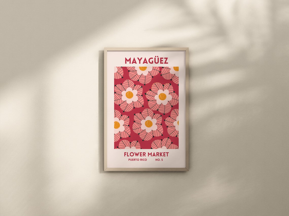 Mayaguez Print Puerto Rico Art Puerto Rico Flower Market Print Puerto Rico Poster Caribbean Art Floral Posters 1 Print - Image 2