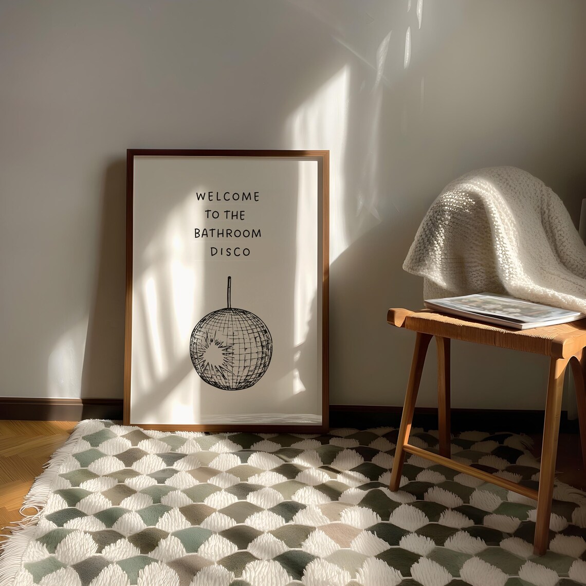 Bathroom Disco Print, Minimalist Bathroom Decor - Image 3