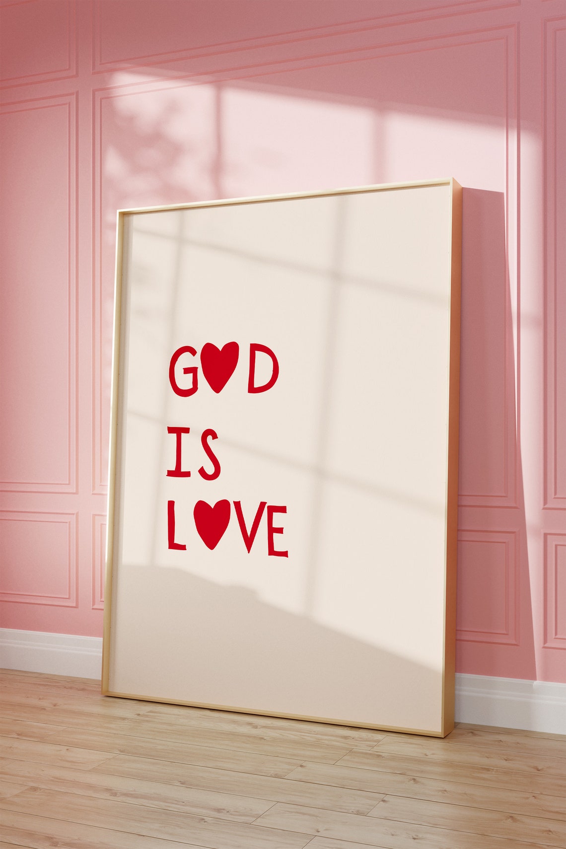 God Is Love Red Heart Christian Faith Quote Sweet Home Poster - Image 3