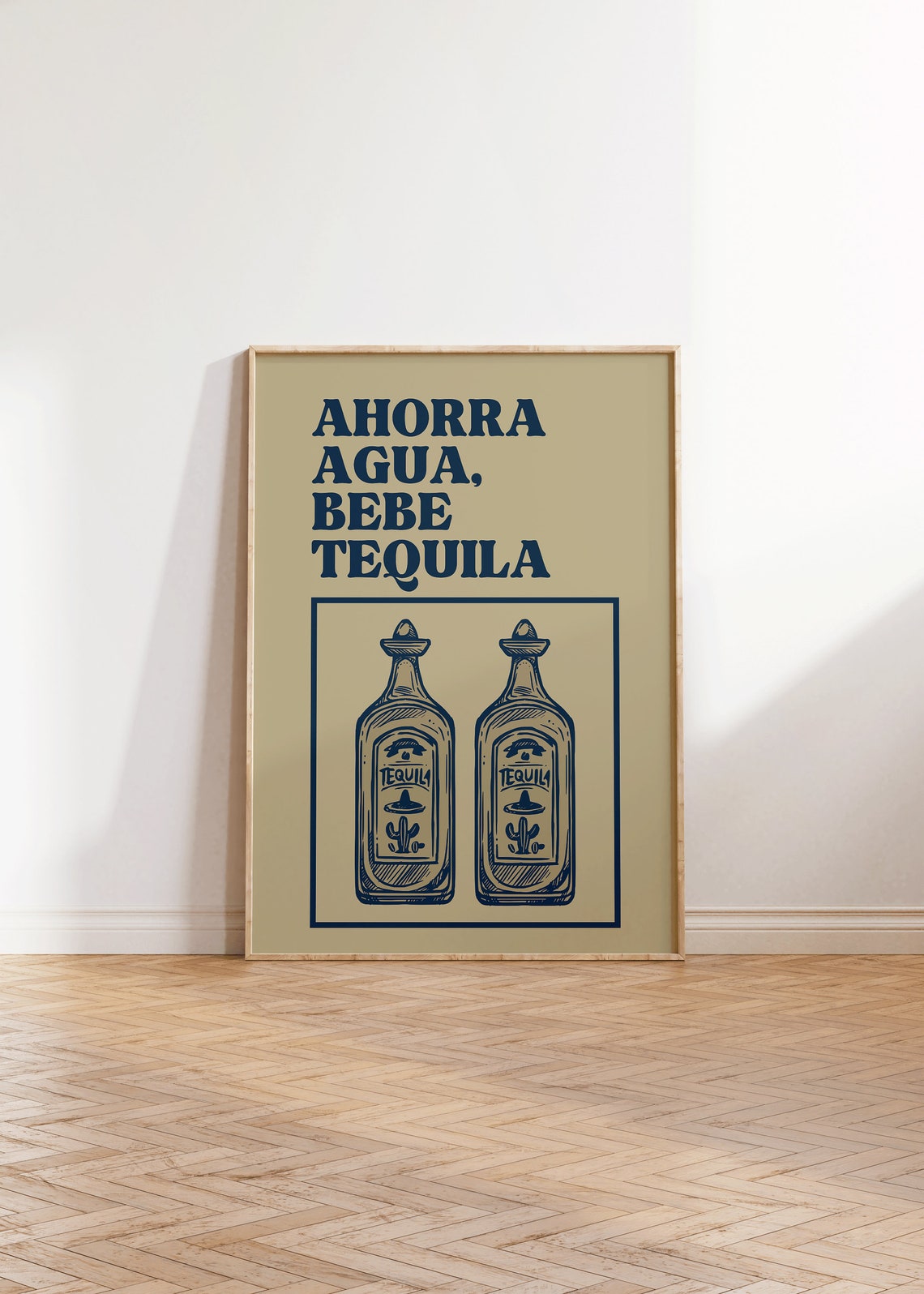 Ahorra Agua Bebe Tequila Spanish Quote Bar Cart Decor Poster - Image 4