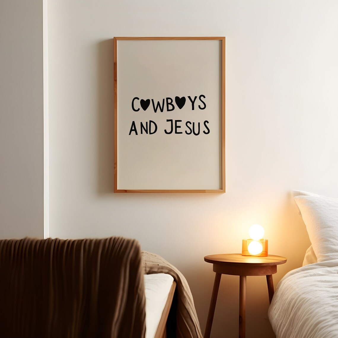 Cowboys And Jesus Black Heart Christian Faith Western Poster - Image 3