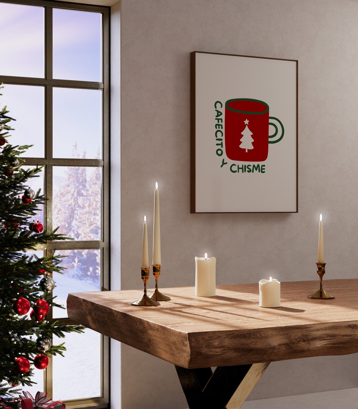 Cafecito Y Chisme Spanish Christmas Coffee Mug Holiday Kitchen Poster - Image 3