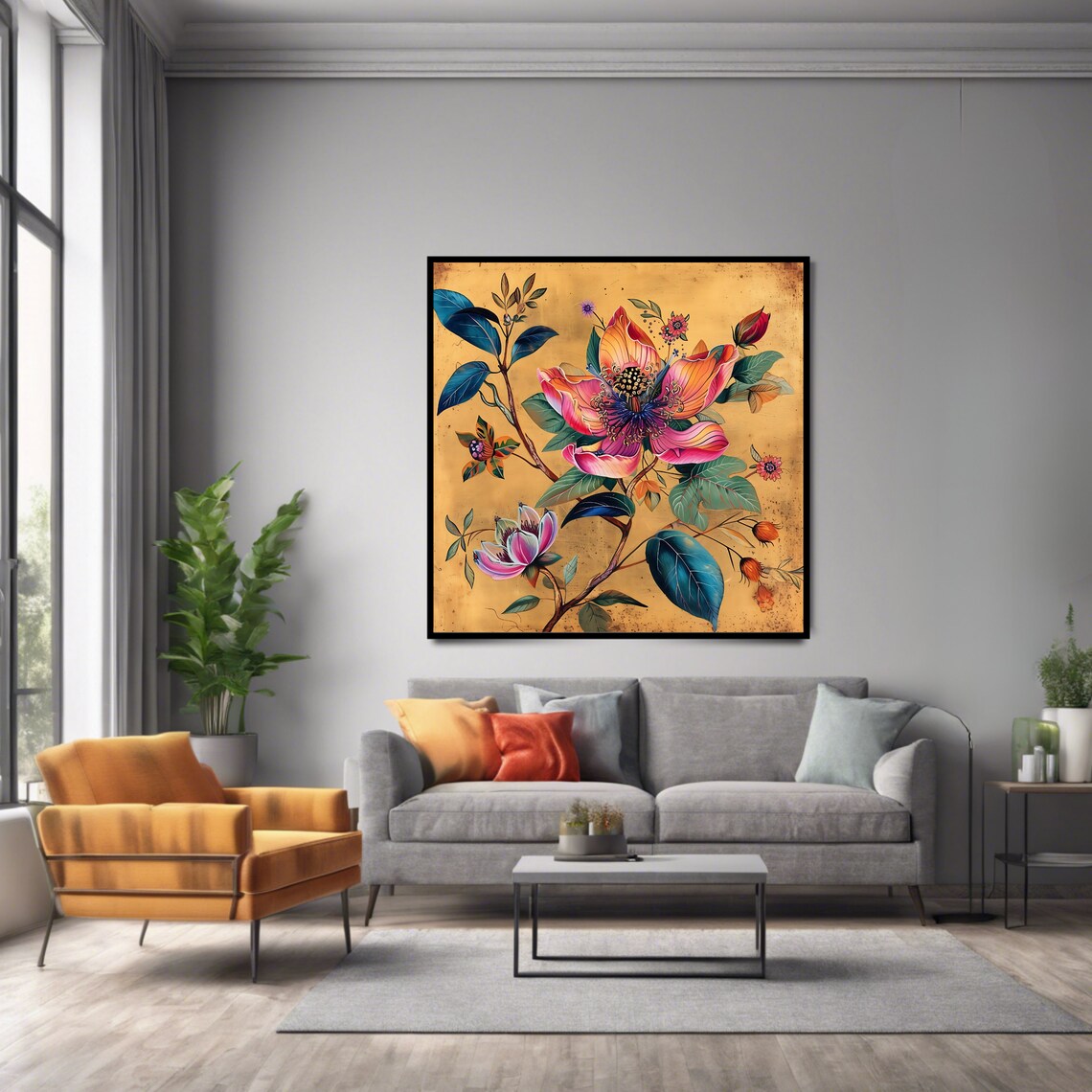 Vintage Floral Art Print, Botanical Wall Decor - Image 2