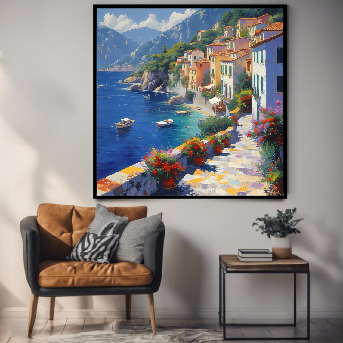 Scenic Mediterranean Seaside, Coastal Wall Art - Image 3