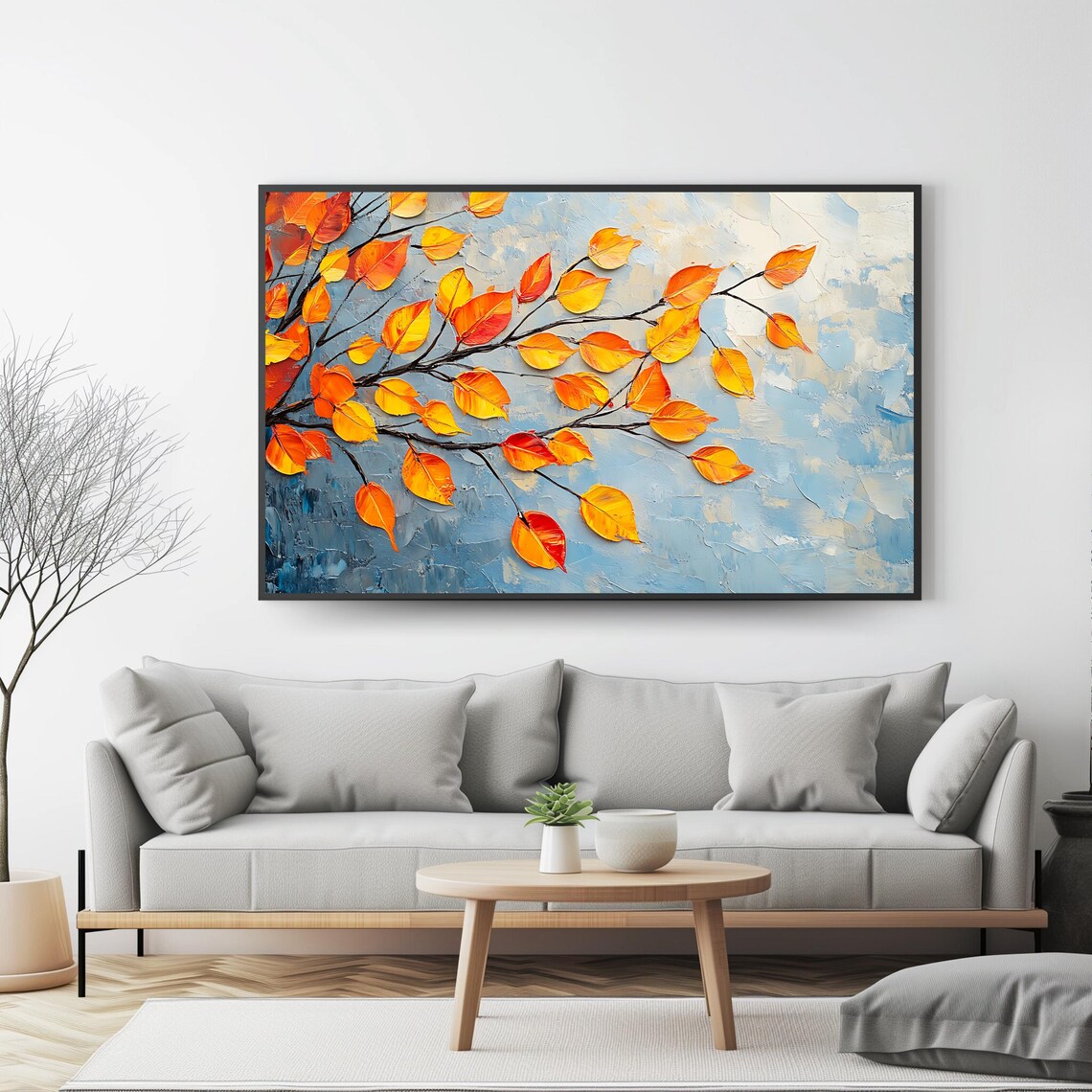 Abstract Autumn Branch, Modern Nature Art - Image 4