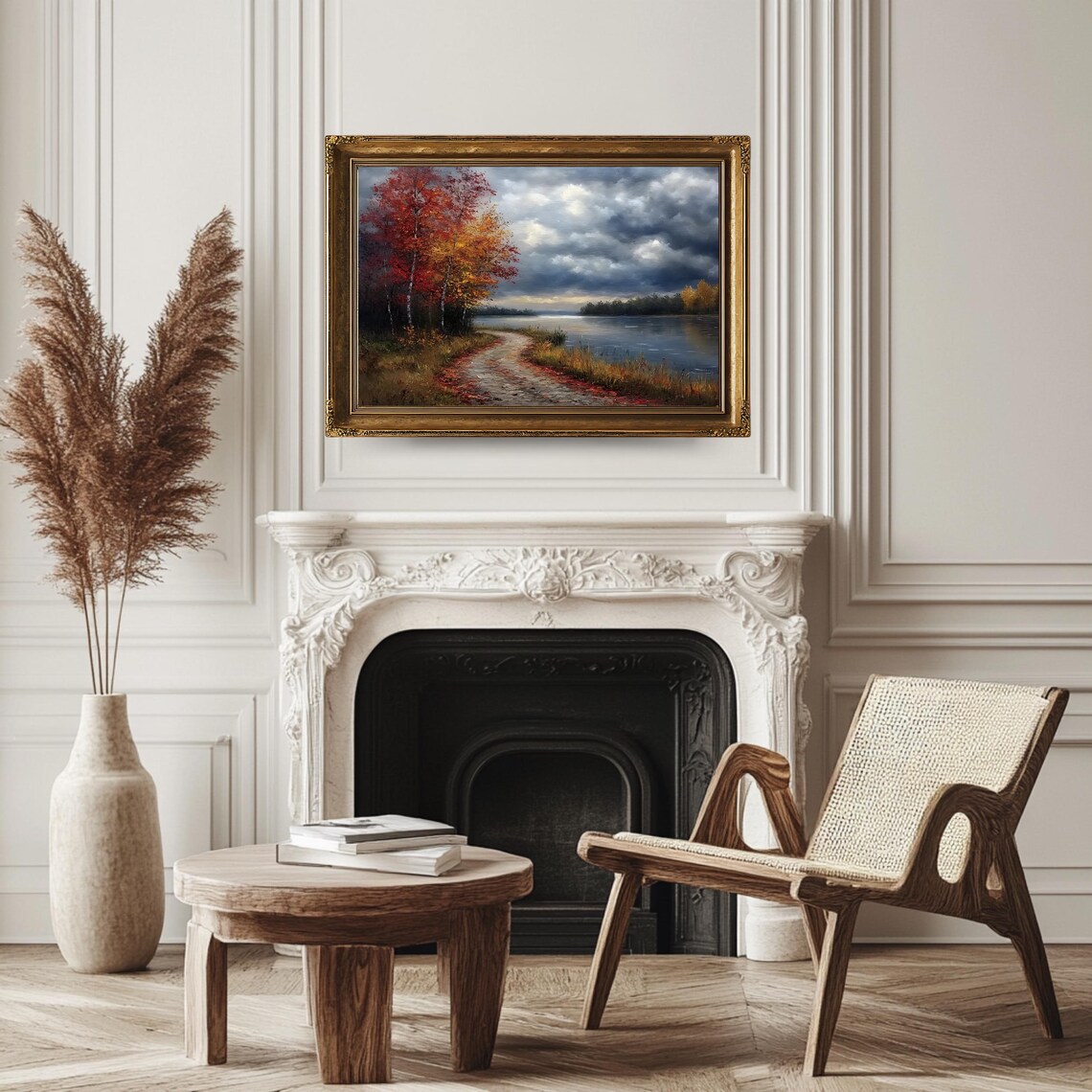 Autumn Pathway Vintage Landscape, Rustic Decor - Image 3