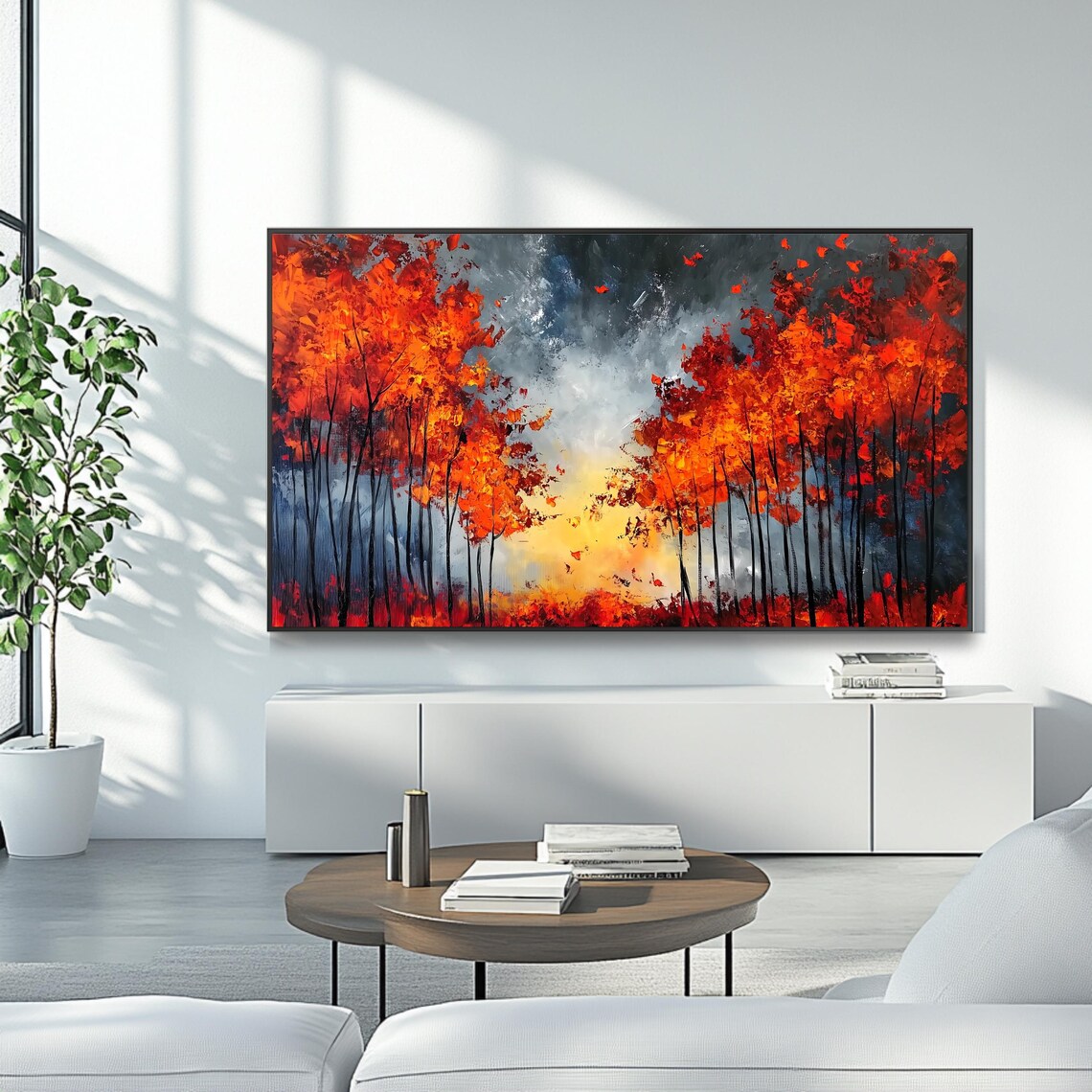 Autumn Forest Painting, Fall Tree Wall Art - Image 4