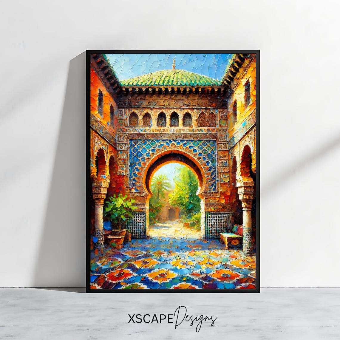 Moroccan Arch Print Art Moorish Architecture Vibrant Wall Art Instant Exotic Home Decor