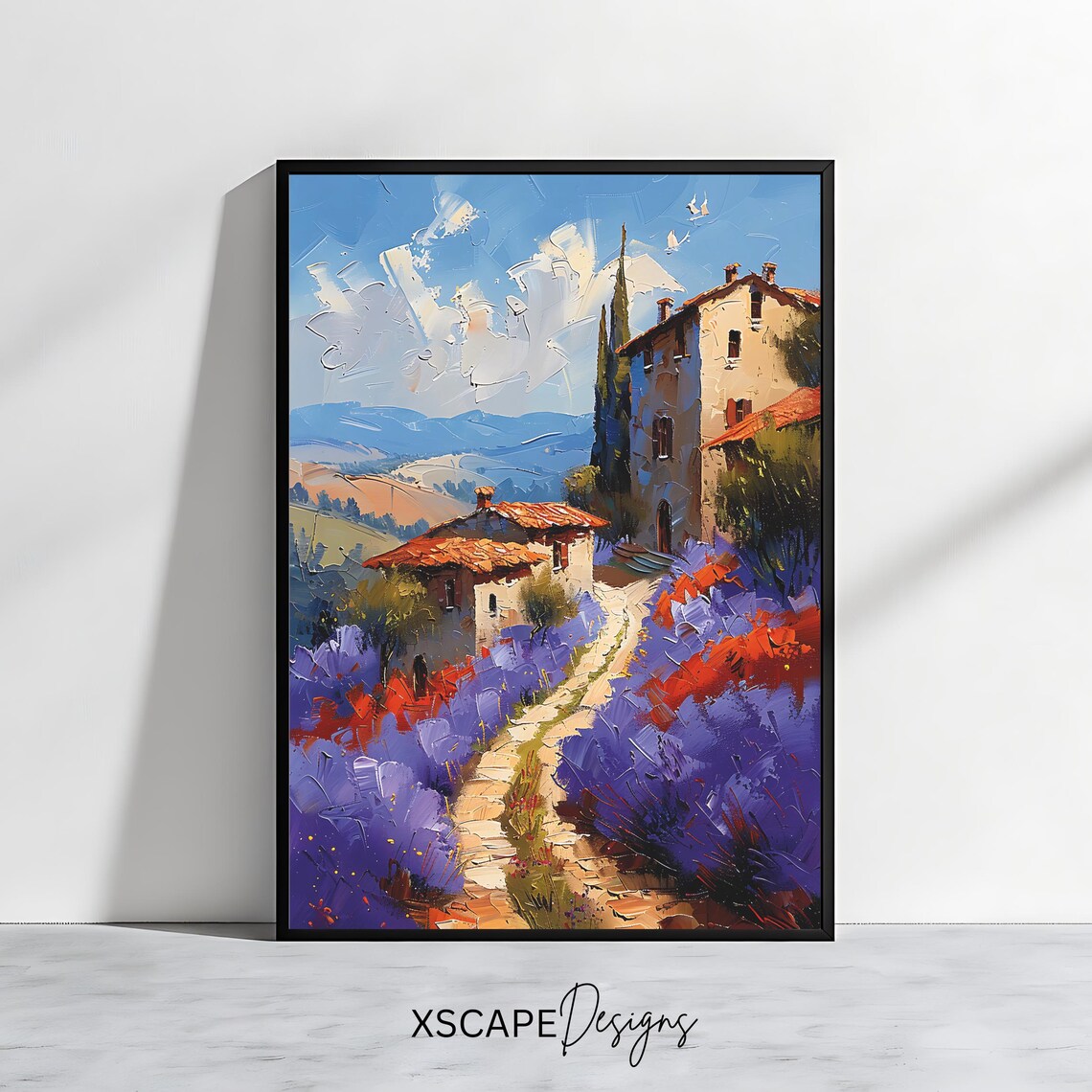 Tuscan Countryside Villa Lavender Fields Italy Travel Poster