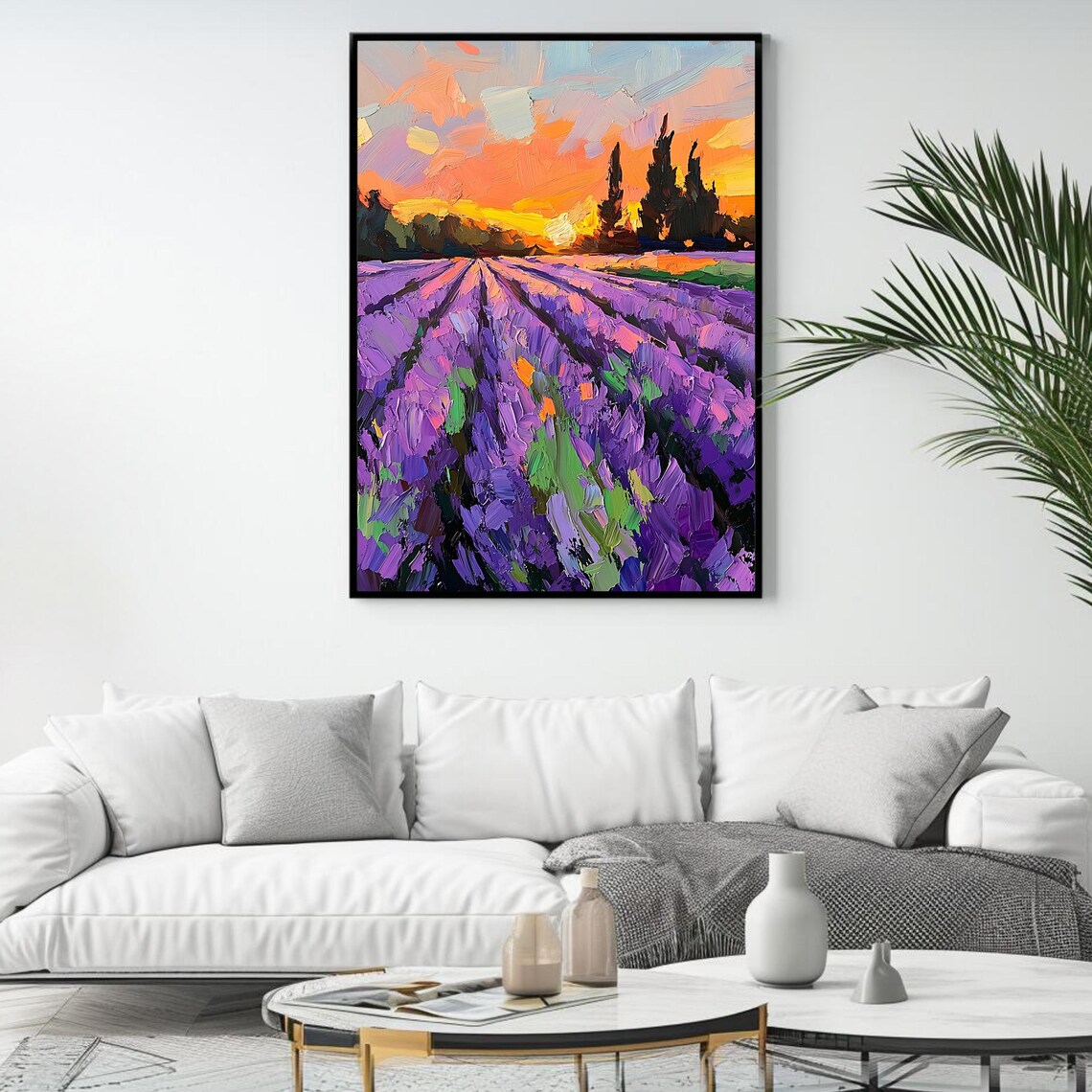 Lavender Sunset, Provence Landscape Art Print - Image 4