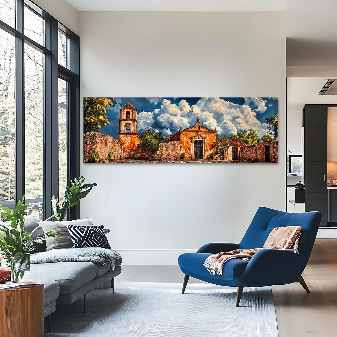Rustic Church Art Print, Elegant Architectural Artwork - Image 3