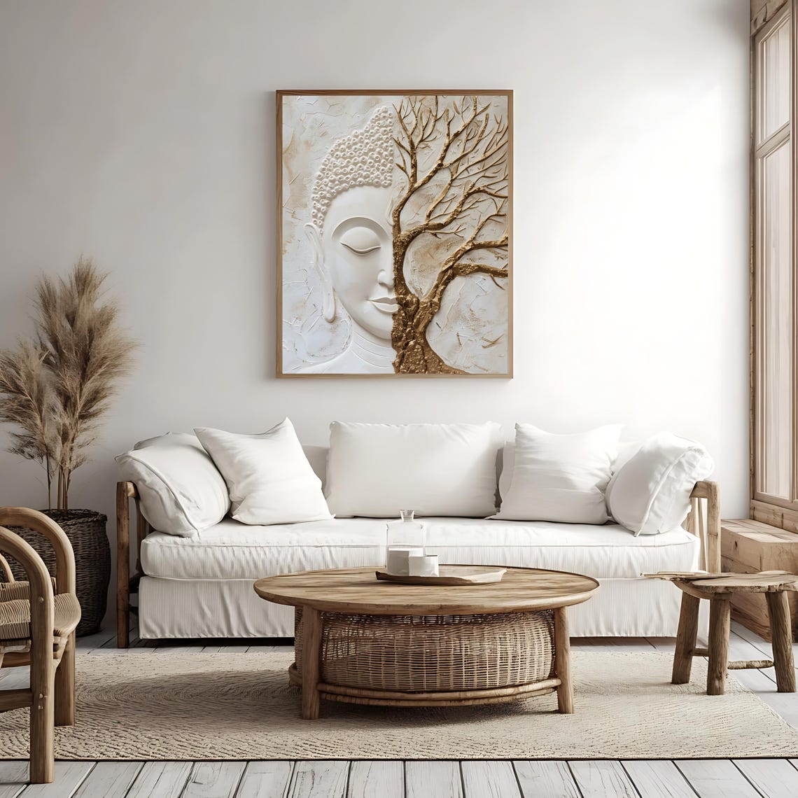 Buddha Tree Of Life Print Spiritual Zen Wall Art Neutral Meditation Decor Instant - Image 4