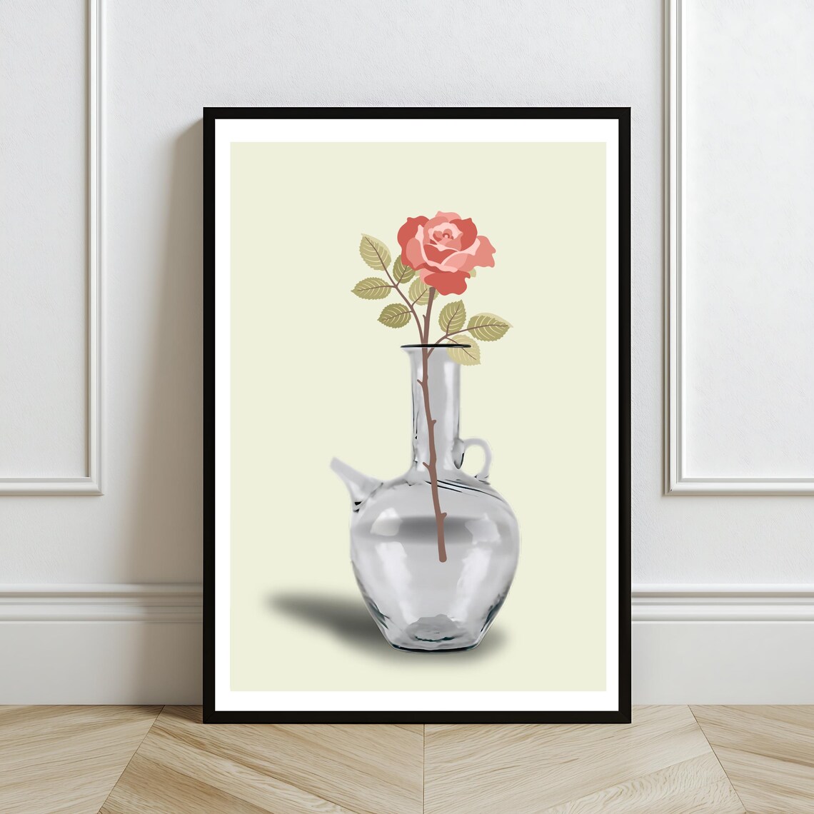 Lebanese Ibrik Floral Print, Rustic Home Decor - Image 2