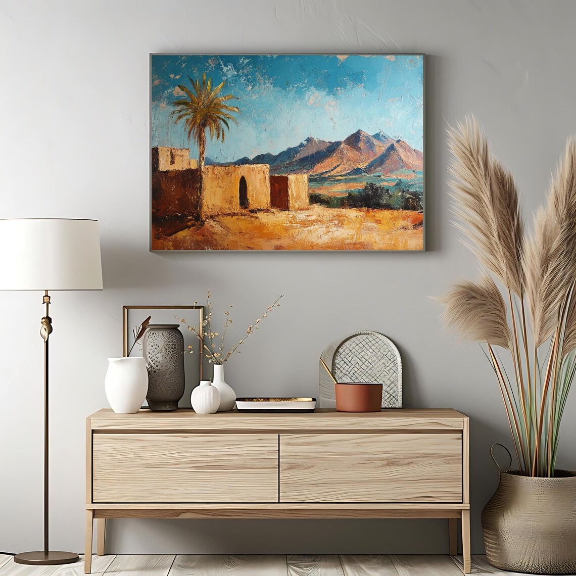 Desert Landscape, Palm Tree Mediterranean Decor - Image 3