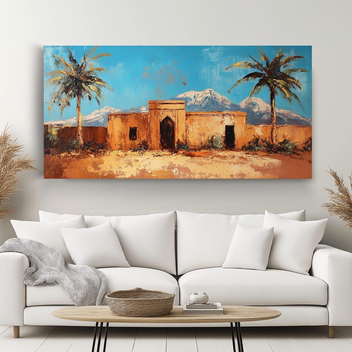 Moroccan Adobe Village Palms Atlas Mountains Desert Art Poster - Image 2