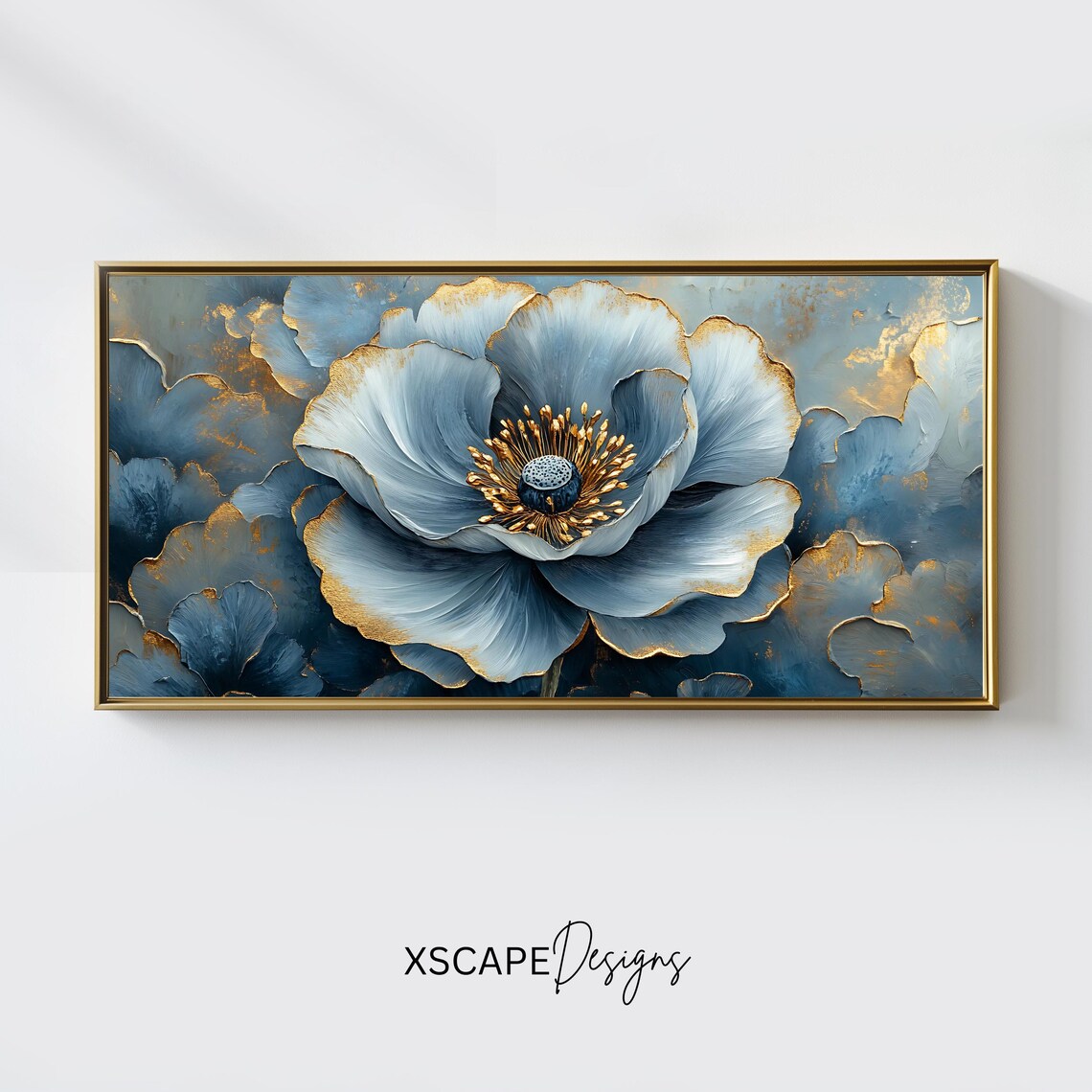 Blue Flower Botanical Floral Art Print