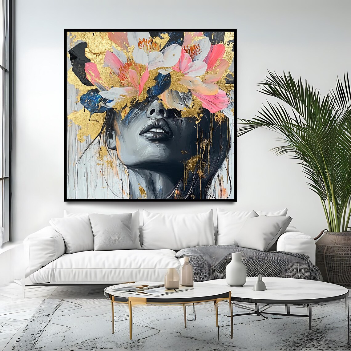 Abstract Floral Face, Boho Feminine Wall Art - Image 4