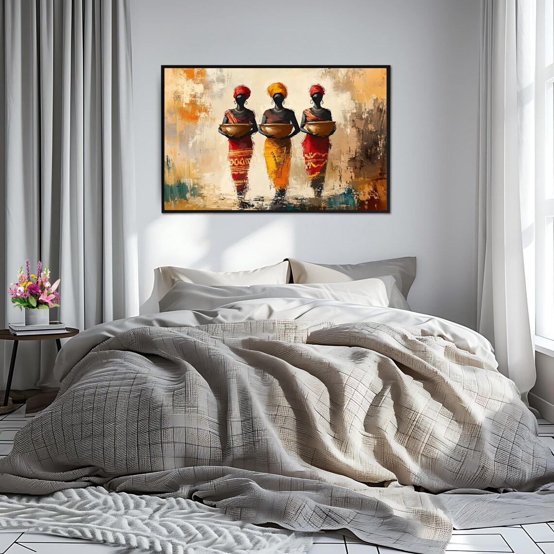 African Women Art Tribal Wall Art Print Abstract Cultural Artwork Ethnic Wall Decor - Image 2